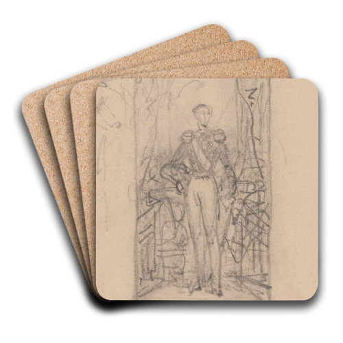 Portrait of a Man by Nicaise De Keyser Art Drink Coaster set