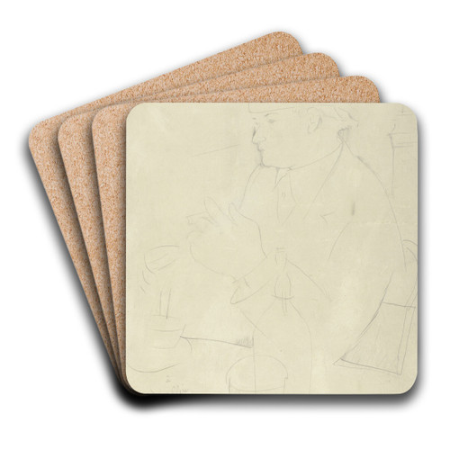Portrait of Vallin by Amedeo Modigliani Art Drink Coaster set