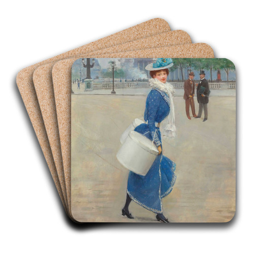 Sur la place de la Concorde by Jean Braud Art Drink Coaster set