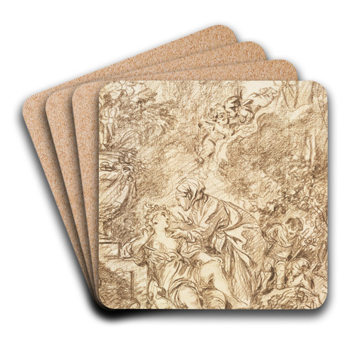Vertumnus and Pomona by Franois Boucher Art Drink Coaster set