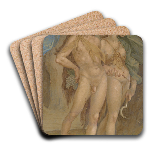 Ceres And Bacchus by After Bartholomaeus Spranger Art Drink Coaster set