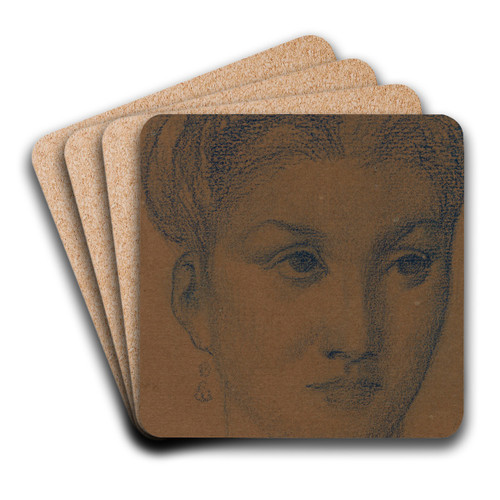 Etude de tte de femme by Pierre Puvis de Chavannes Art Drink Coaster set