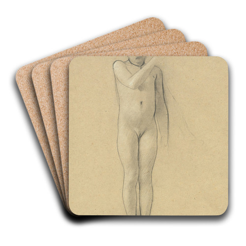 Akt eines kleinen Mdchens by Gustav Klimt Art Drink Coaster set
