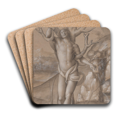 Saint Sebastian by Gerolamo Giovenone Art Drink Coaster set