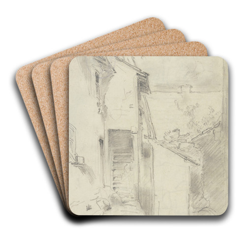 Hintere rtlichkeiten eines Bauernhauses by Anton Burger Art Drink Coaster set