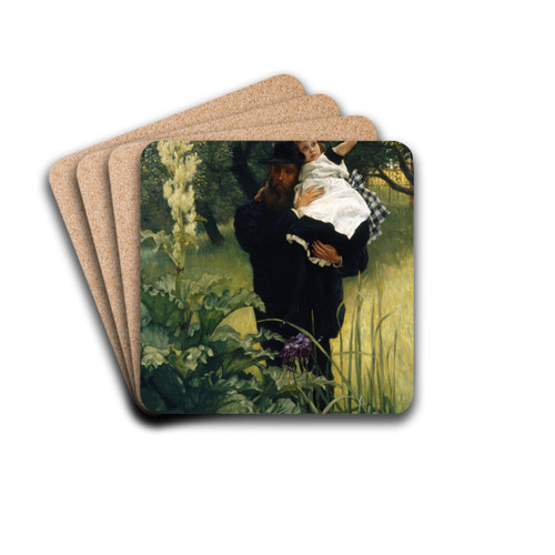 The Widower by James Tissot Drink Coasters - set of 4
