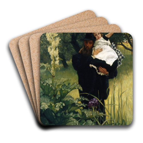 The Widower by James Tissot Art Drink Coaster set