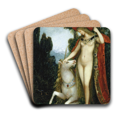 La Licorne by Gustave Moreau Art Drink Coaster set