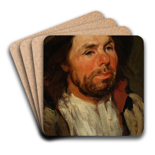 Study of a peasant in a hat by Piotr Michaowski Art Drink Coaster set