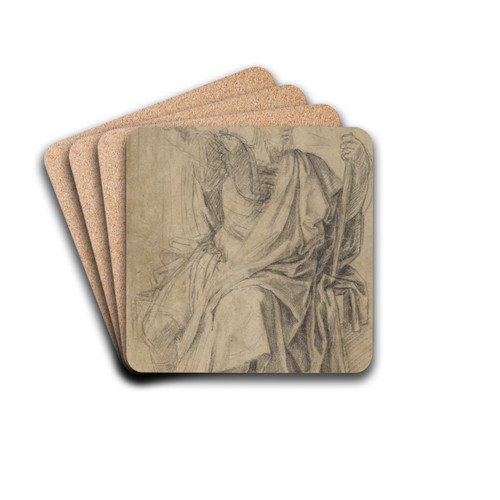 Study for the figure of Astasius by Eustache Le Sueur Drink Coasters - set of 4