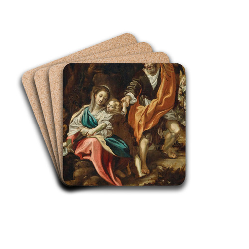 The Rest on the Flight into Egypt by Domenico Fetti Drink Coasters - set of 4 The Rest on the Flight into Egypt by Domenico Fetti Drink Coasters - set of 4