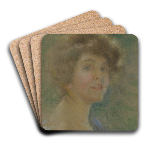 Self Portrait by Alice Pike Barney Art Drink Coaster set