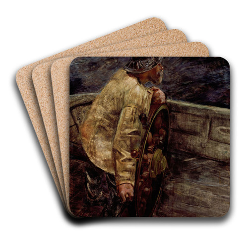 Middle Watch by Christian Krohg Art Drink Coaster set