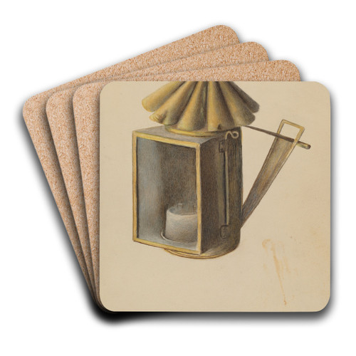 Brass Lantern by Margaret Stottlemeyer Art Drink Coaster set