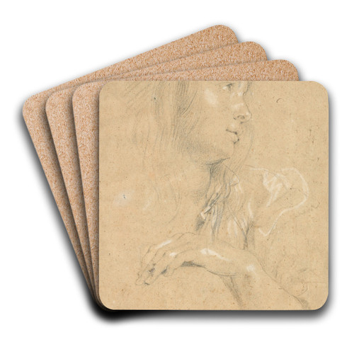 Young Woman in Profile by Peter Paul Rubens Art Drink Coaster set