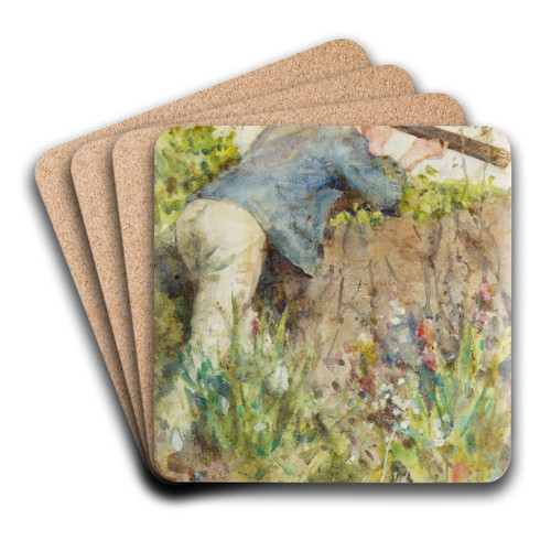 Man Looking Through A Telescope by Henry Scott Tuke Art Drink Coaster set