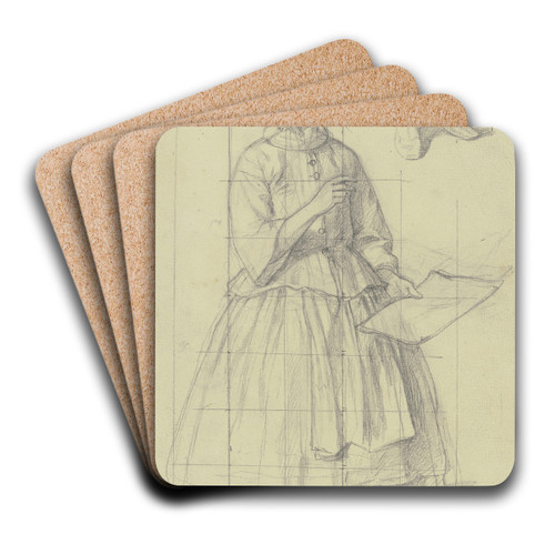 Mdchen mit einem Papierbogen by Jakob Becker Art Drink Coaster set