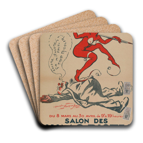 Du 8 Mars Au 30 Avril De 9h  19 Heures Salon Des Humoristes by Maurice Louis Henri Neumont Art Drink Coaster set Du 8 Mars Au 30 Avril De 9h  19 Heures Salon Des Humoristes by Maurice Louis Henri Neumont Art Drink Coaster set