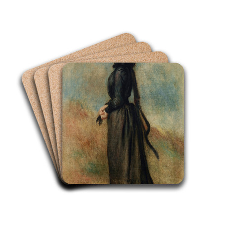 Femme en promenade by Pierre-Auguste Renoir Drink Coasters - set of 4