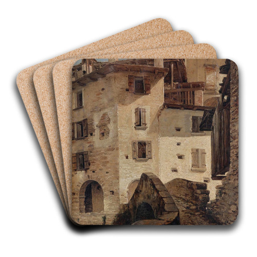 Veduta di Ness by Pompeo Pozzi Art Drink Coaster set