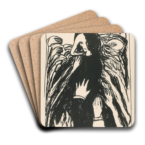 The Hands by Edvard Munch Art Drink Coaster set