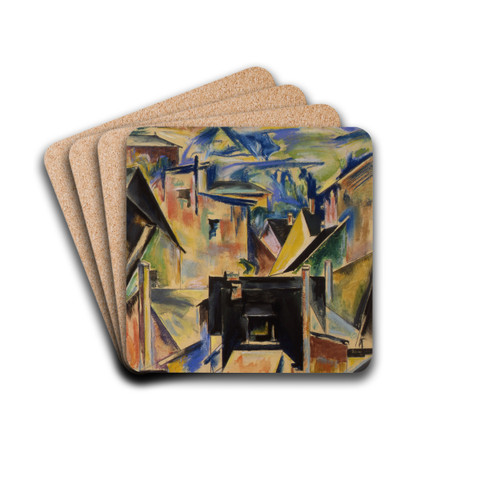 The Black House by Preston Dickinson Drink Coasters - set of 4 The Black House by Preston Dickinson Drink Coasters - set of 4