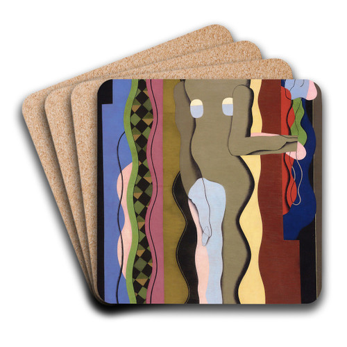 Nude with a flower by Georges Valmier Art Drink Coaster set Nude with a flower by Georges Valmier Art Drink Coaster set