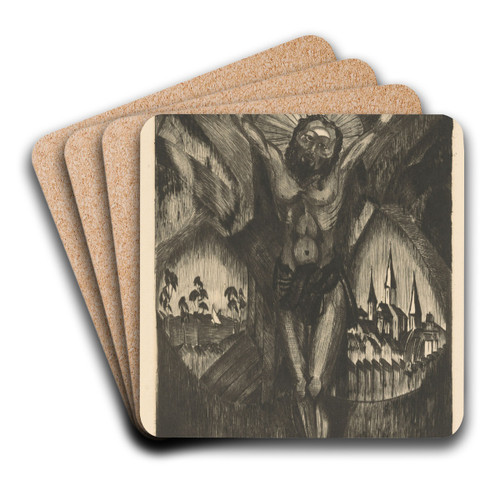 Christus aan het kruis. by Lodewijk Schelfhout Art Drink Coaster set Christus aan het kruis. by Lodewijk Schelfhout Art Drink Coaster set