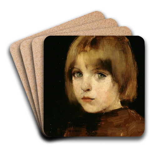 Head Of A Girl by Helene Schjerfbeck Art Drink Coaster set