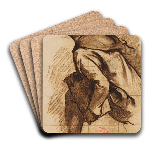 Etude d'un moine de dos by Henri Leopold Lvy Art Drink Coaster set