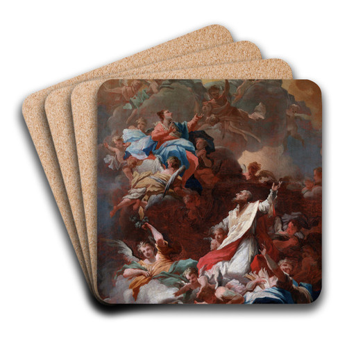 The Glory of Saint Philippe Neri by Giovanni Camillo Sagrestani Art Drink Coaster set