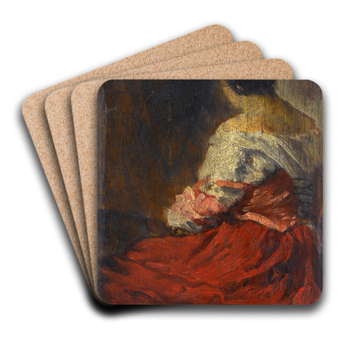 La jupe rouge by Flix Ziem Art Drink Coaster set