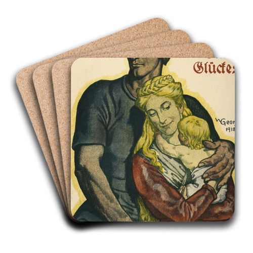 Kriegsanleihe, helft den Htern eures Glckes by Walter Georgi Art Drink Coaster set