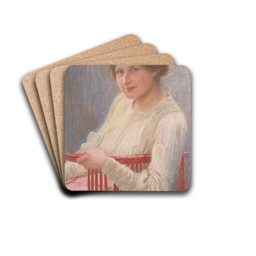 Bildnisstudie by Carl Frschl Drink Coasters - set of 4 Bildnisstudie by Carl Frschl Drink Coasters - set of 4