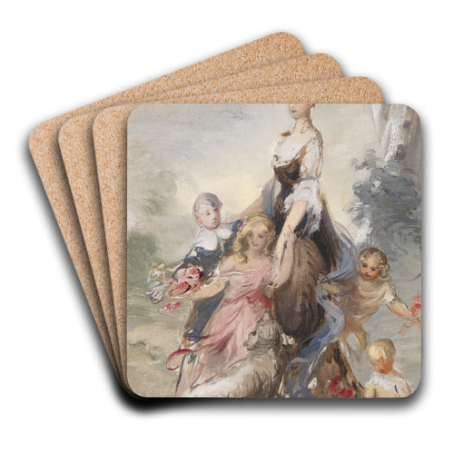 Mutter mit Kindern by Adolf Pirsch Art Drink Coaster set