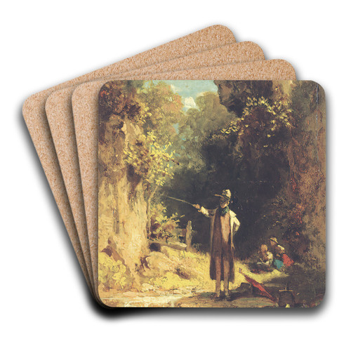 The Fisherman by Carl Spitzweg Art Drink Coaster set