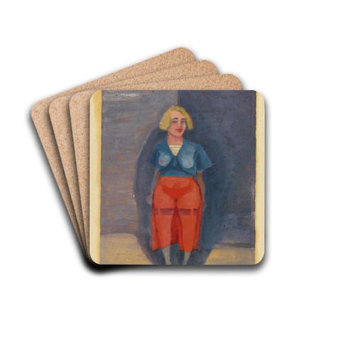 Ohne Titel (Frauenfigur) by Karl Wiener Drink Coasters - set of 4