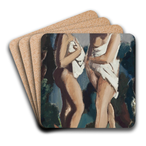 The Bathers by Bernard Meninsky Art Drink Coaster set