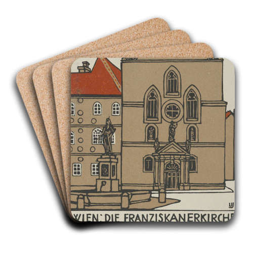 Wien; Die Franziskanerkirche by Urban Janke Art Drink Coaster set