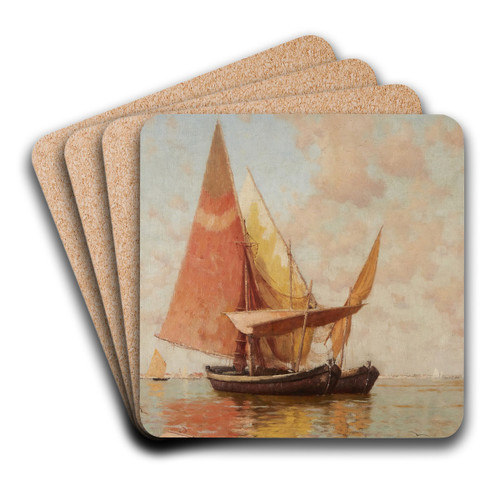 Sailing in a Venetian Lagoon by Walter Blackman Art Drink Coaster set