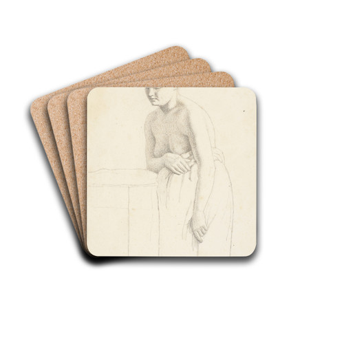 Stende kvindelig model, vendt mod venstre by Christen Kbke Drink Coasters - set of 4