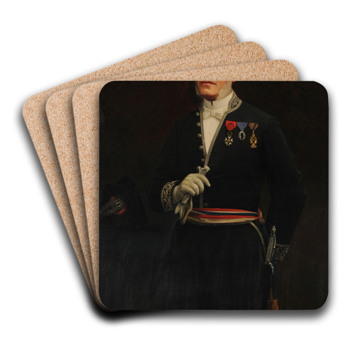 Simon Dauphinot, maire de Reims by Basile Lemeunier Art Drink Coaster set Simon Dauphinot, maire de Reims by Basile Lemeunier Art Drink Coaster set