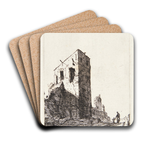 Ruinen af en romersk kejservilla by Bartholomeus Breenbergh Art Drink Coaster set