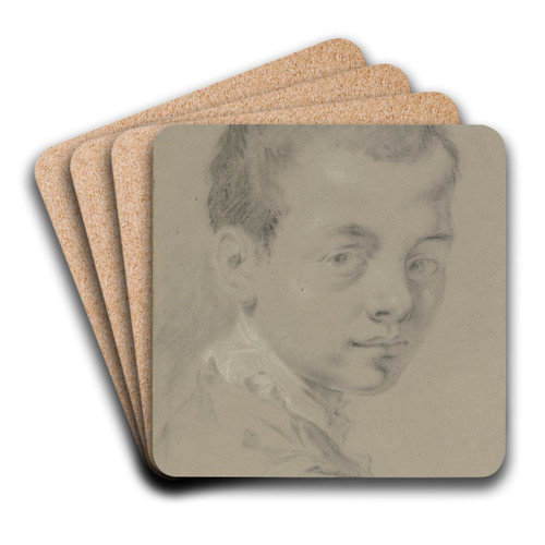 Knabenkopf, Dreiviertelansicht by Giovanni Battista Piazzetta Art Drink Coaster set