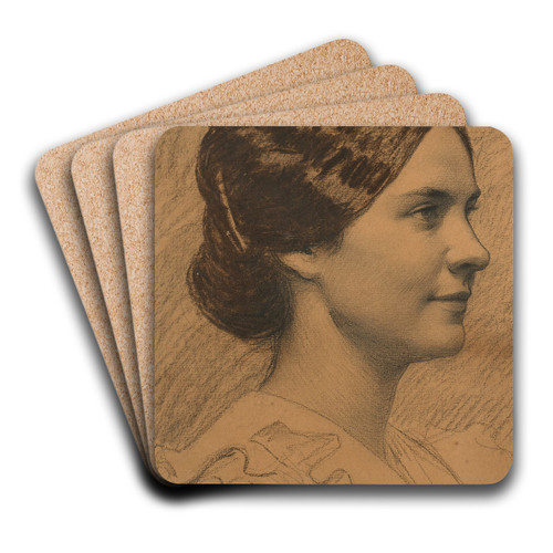 Portrait prsum de Marguerite, pouse de l'artiste by Jules Flour Art Drink Coaster set Portrait prsum de Marguerite, pouse de l'artiste by Jules Flour Art Drink Coaster set