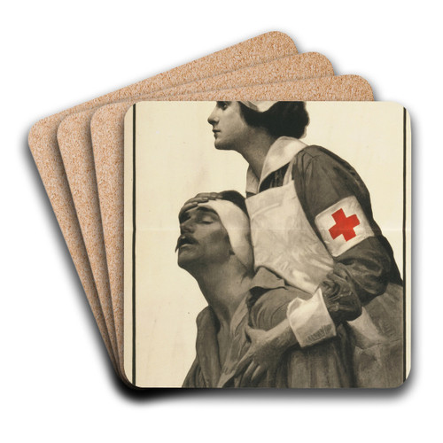 In the name of mercy give! by Albert Herter Art Drink Coaster set