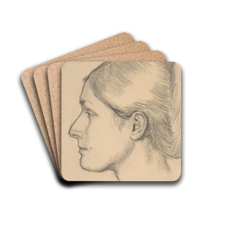 Portrait of Hortense Valpinon (Mme. Jacques Fourchy) by Edgar Degas Drink Coasters - set of 4 Portrait of Hortense Valpinon (Mme. Jacques Fourchy) by Edgar Degas Drink Coasters - set of 4