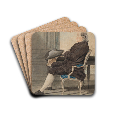 Benjamin Franklin by Louis Carrogis De Carmontelle Drink Coasters - set of 4 Benjamin Franklin by Louis Carrogis De Carmontelle Drink Coasters - set of 4