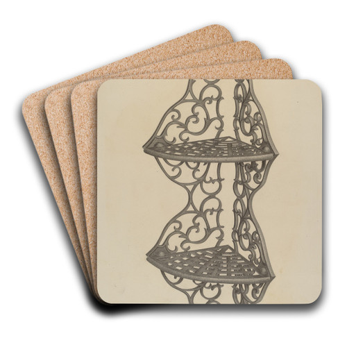 Corner Shelf Bracket by Milton Grubstein Art Drink Coaster set