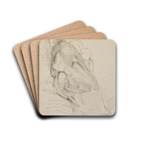 Seated woman, smoking by James Abbott McNeill Whistler Drink Coasters - set of 4
